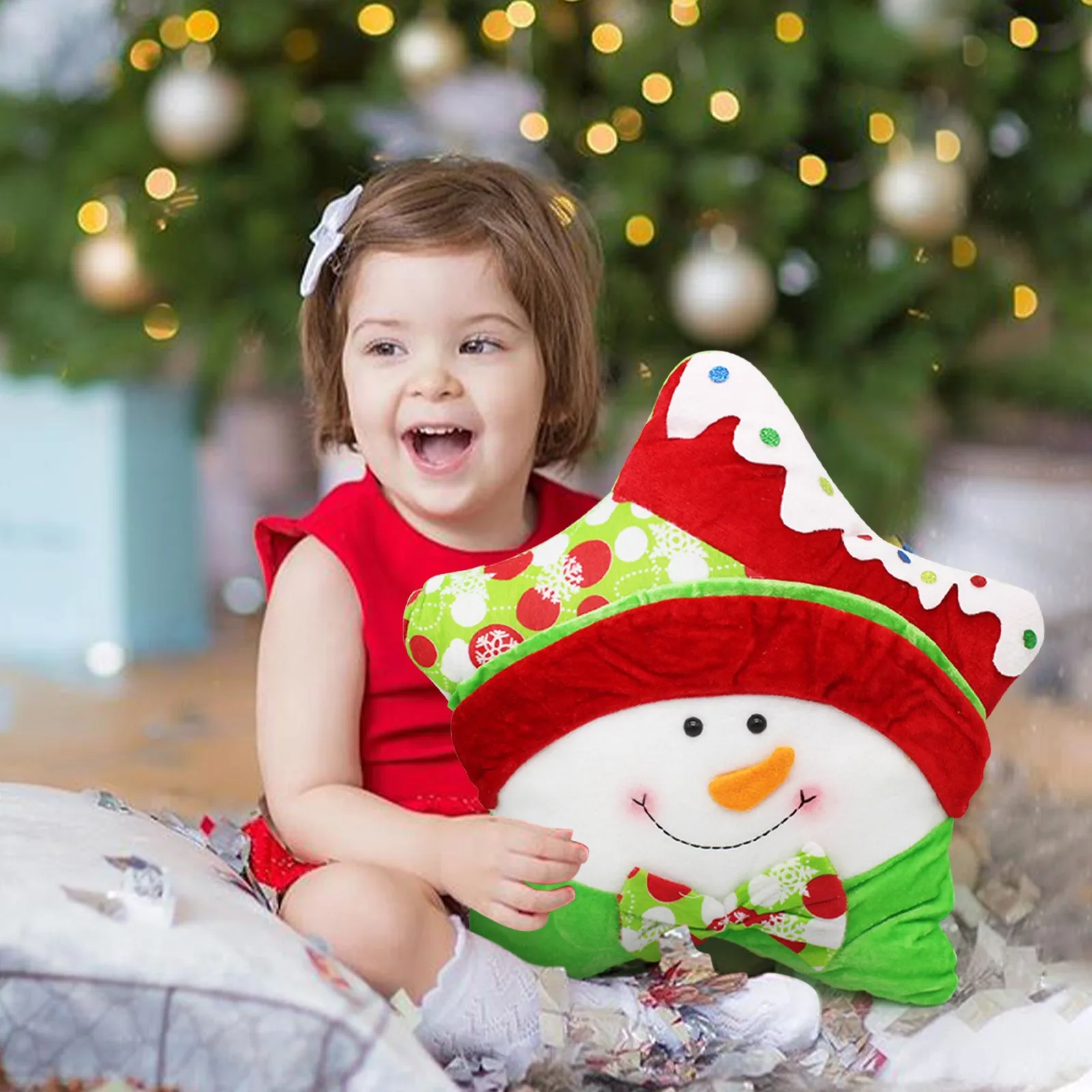 Рождественская Подушка с Санта-Клаусом оленем мягкая набивная декоративная