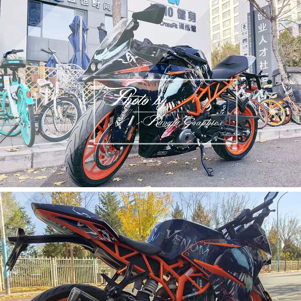 KUNGFU GRAPHICS Custom Sticker Kit Full Vinyl Wrap Graphique для RC 125 200 RC125 RC200 2017 2018 2019 2020 2021 Venom | Автомобили и