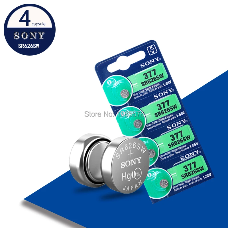 4 шт./лот для sony 1,55 V AG4 377A 377 LR626 SR626SW SR66 LR66 кнопочный элемент батарея монетного типа для часов оксида серебра Сделано в Японии