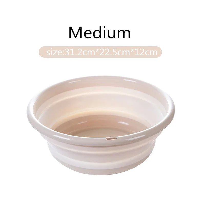 medium beige Портативный складной ведро умывальник для кемпинга водонепроницаемый складной бассейн силиконовый умывальник складной рыболовное ведро для мойки автомобилей чистящие средства - Цвет: medium beige