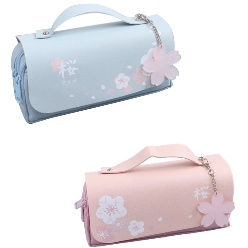 

Pencil Bag Large Double Layer Cherry Blossom Pencil Case Supplies Pencilcase School Box Pencil Pouch Stationery