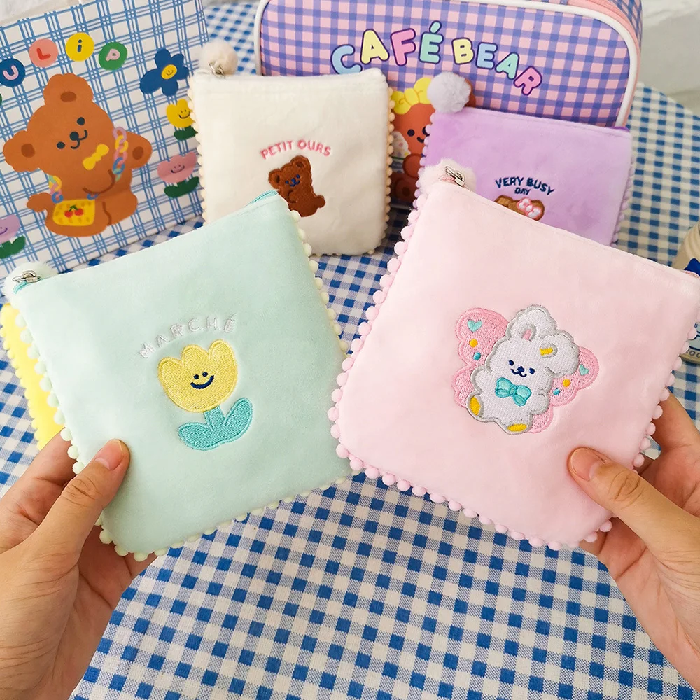 

Sanitary Napkin Storage Bag Canvas Pad Makeup Bag Coin Purse Jewelry Organizer Credit Card Pouch Case Tampon Packaging Bag