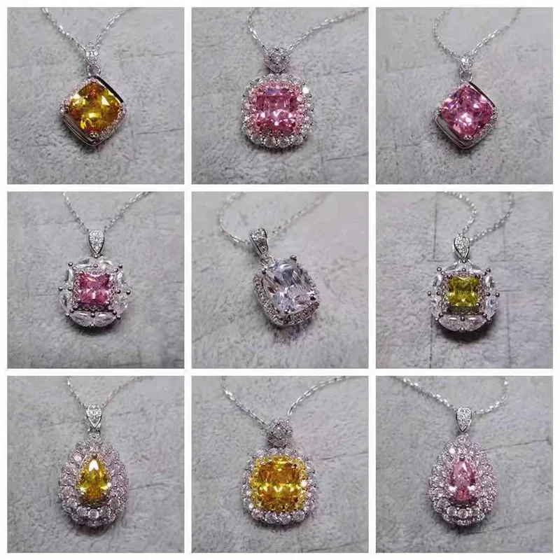 CC 925 Серебряные кулоны из нержавеющей стали для женщин кубического циркония