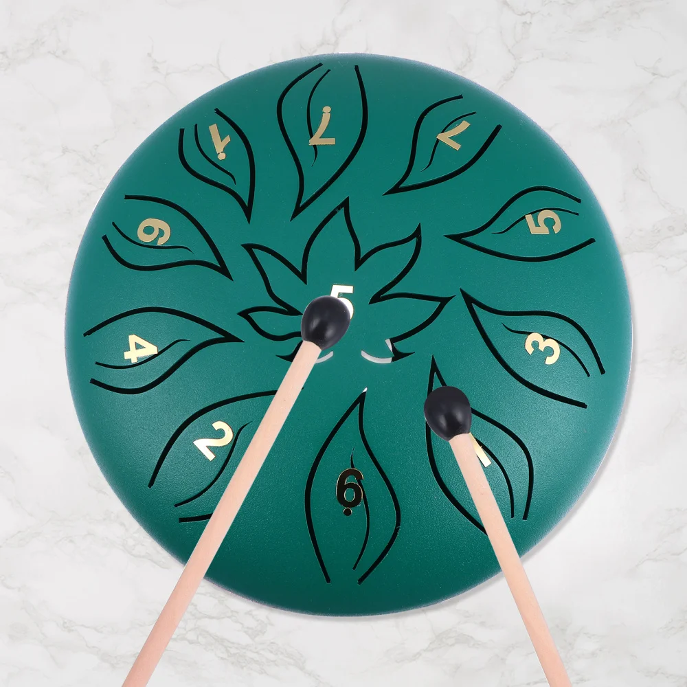 

1 Set 11 Tune Steel Tongue Drum Percussion Instrument Hand Drum with Drum Stick