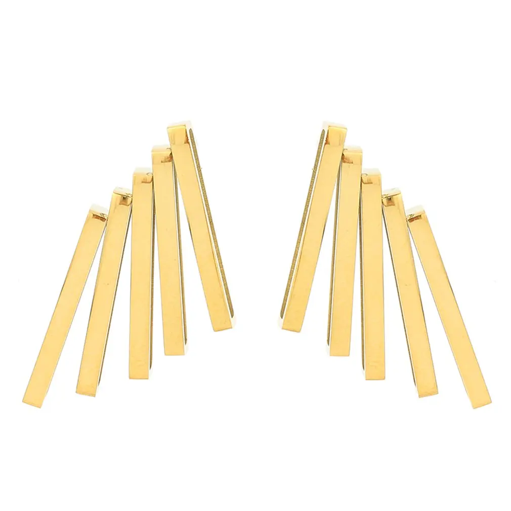 

Multilayer Striped Titanium Steel Stud Earrings Geometric Earrings Sense Korean Temperament Jewelry Cold Wind