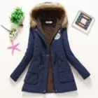 Куртки зимние женские новые женские зимние стеганые пальто хлопковая куртка средней длины толстые теплые парки с капюшоном