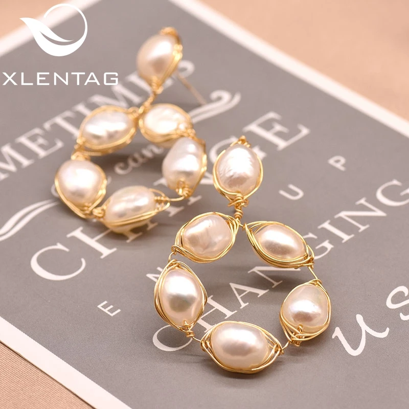 XlentAg оригинальный дизайн серьги капли из натурального пресноводного жемчуга в