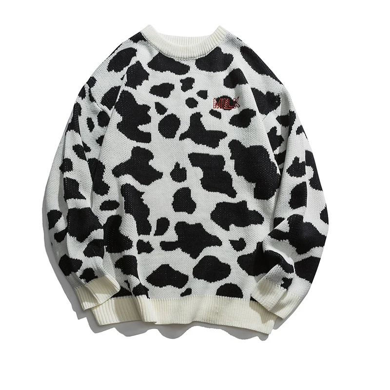 Мужской Рождественский свитер DG459 Свободный пуловер в стиле Харадзюку с круглым