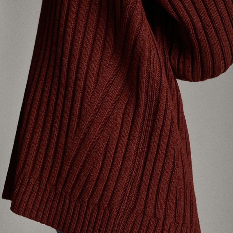 

Winter New Wool Turtleneck Rib Knit Sweater Casual All-match Solid Color Pullover Sweater