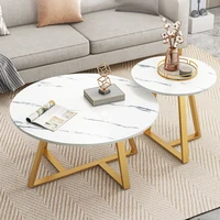 marble luxury side table modern minimalist living room round coffee table apartment wrought iron mesa auxiliar home decor eb5cj