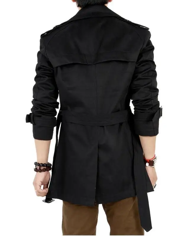 Тренчкот мужской деловой с отложным воротником брендовый Повседневный