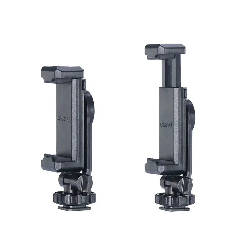 Ulanzi ST-06 360 Degree Rotation Vertical Bracket Phone Clip Holder Clamp Mount with Cold Shoe for DSLR Phone Photo Monitoring