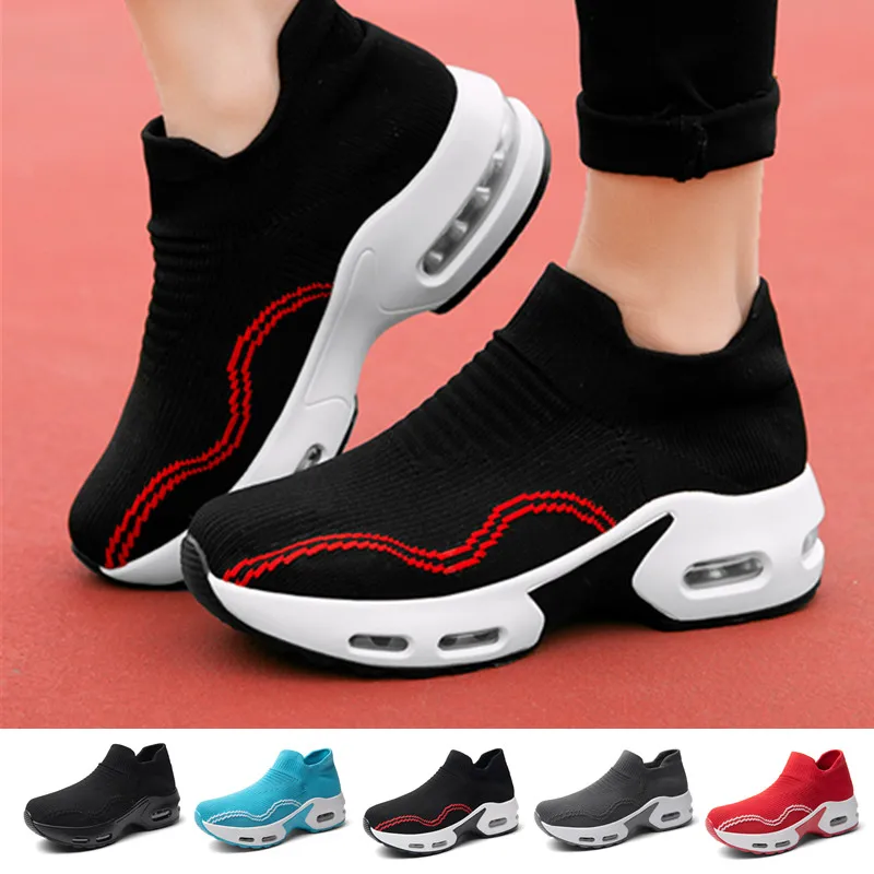 

Womens Walking Sneaker Air Cushion Travel Work Shoes Wedge Heel Fashion Shake Shoes Lightweight Soft-soled