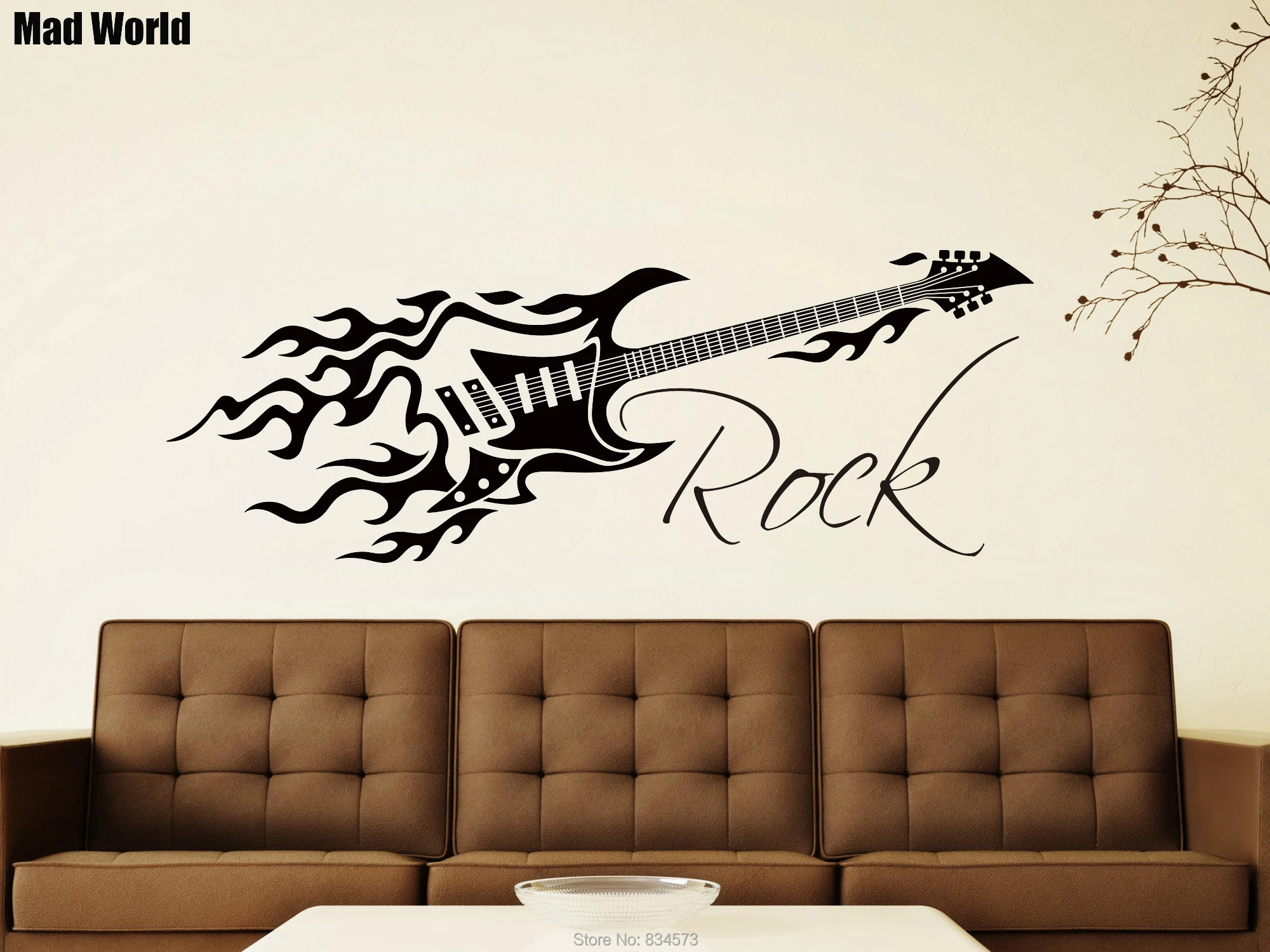 

Безумный мир-рок музыка гитара играть фоновая фотография в стиле ретро Art наклейки настенные наклейки на стены дома DIY украшения Съемный Дек...