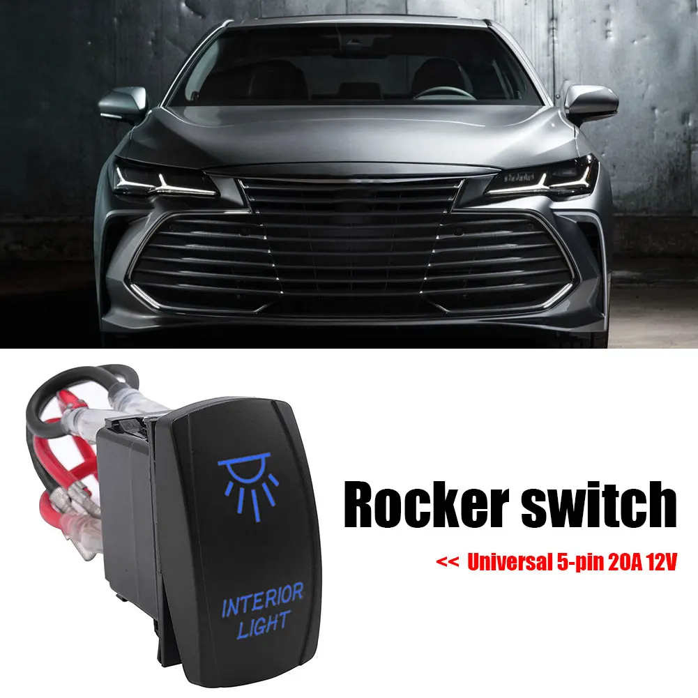 

Синий кулисный переключатель для внутреннего освесветильник со светодисветодиодный дами, 5 контактов, 12 В, 20 А, для автомобиля