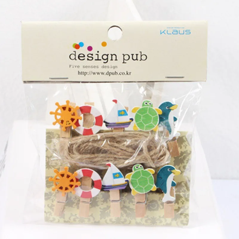 12/8/10 mini note paper clips for Christmas tree bear wood clip photo clips clothespin craft decoration clips