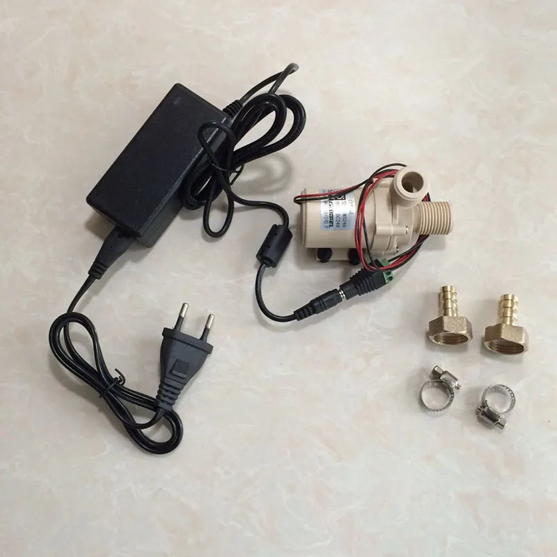Euro plug Пивной пивоваренный 24 В постоянного тока керамический сердечник пищевого качества пивной насос, приглушенный, устойчивый к высокой температуре, многоцелевой водяной насос с адаптером питания - Цвет: Euro plug