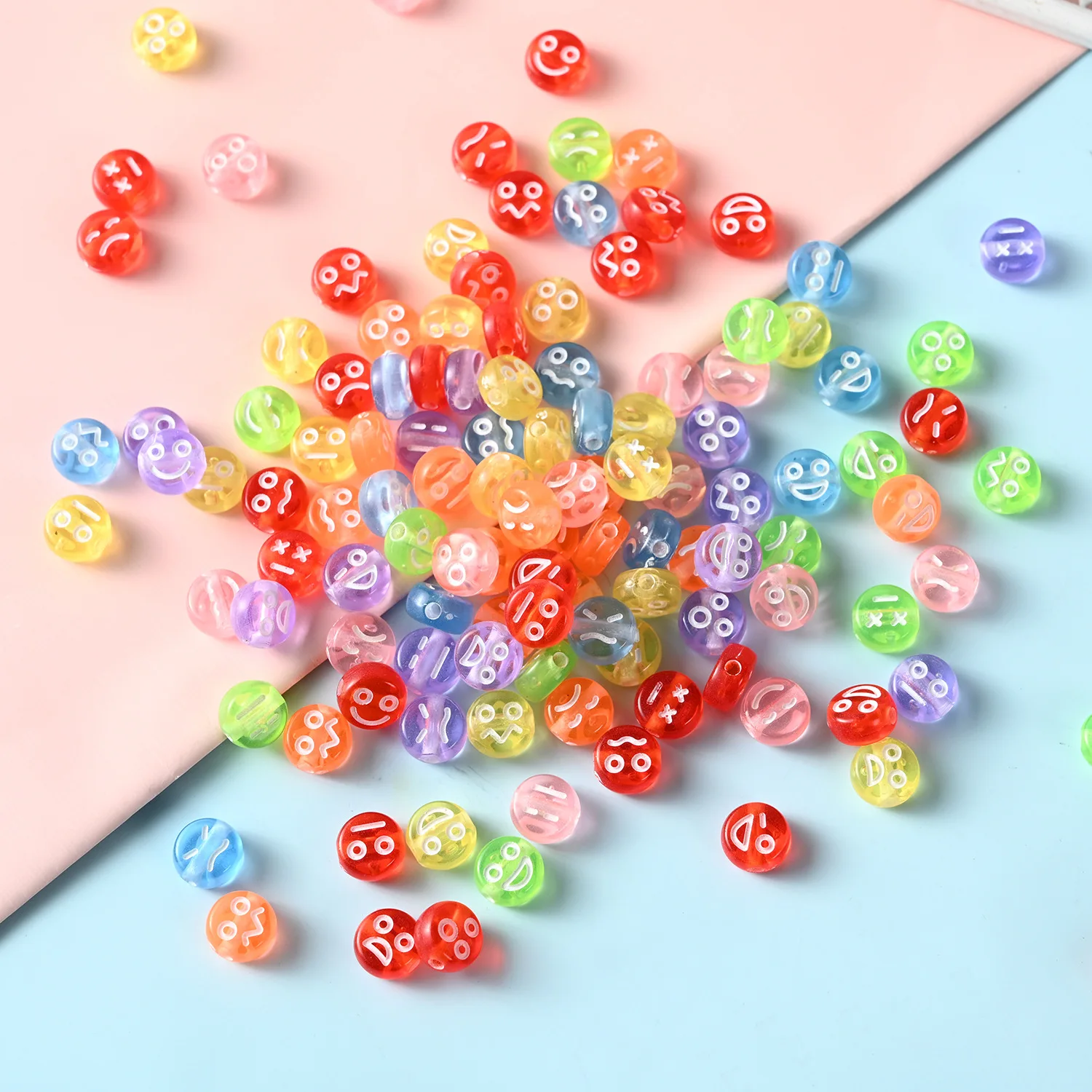 

4x7mm Acrylic Beads, Various Expression Color Beads, Bracelet And Necklace Accessories, For Diy Jewelry Making Wholesale