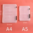 Прозрачная сортировочная коробка для файлов формата А4, переносная папка, пластиковая, A5, 1 шт.