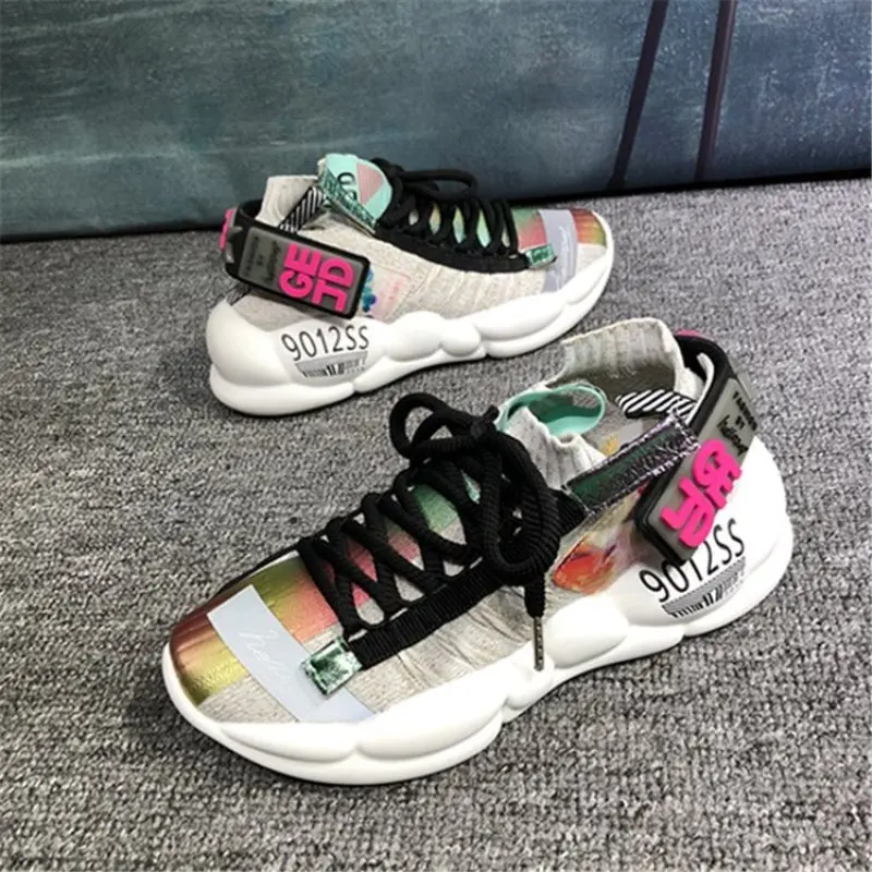 Женские кроссовки на платформе 5 см Koovan повседневная обувь с вулканизированной