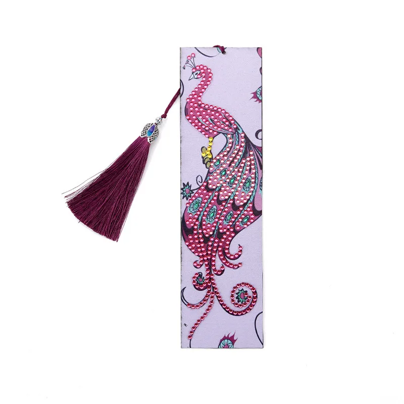 Мультяшный Павлин сделай сам алмазная живопись особой формы Закладка кожаная