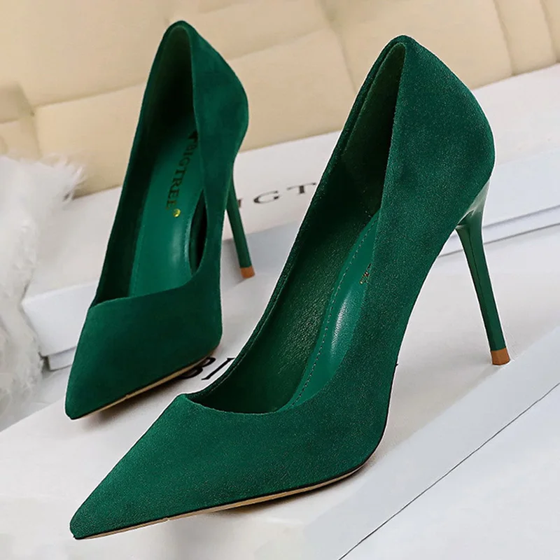 

Women Velvet Pointed Toe Stiletto High Heel Pumps Suede Heels Shoes Fashion Office Lady Shoe Party Dress Pump