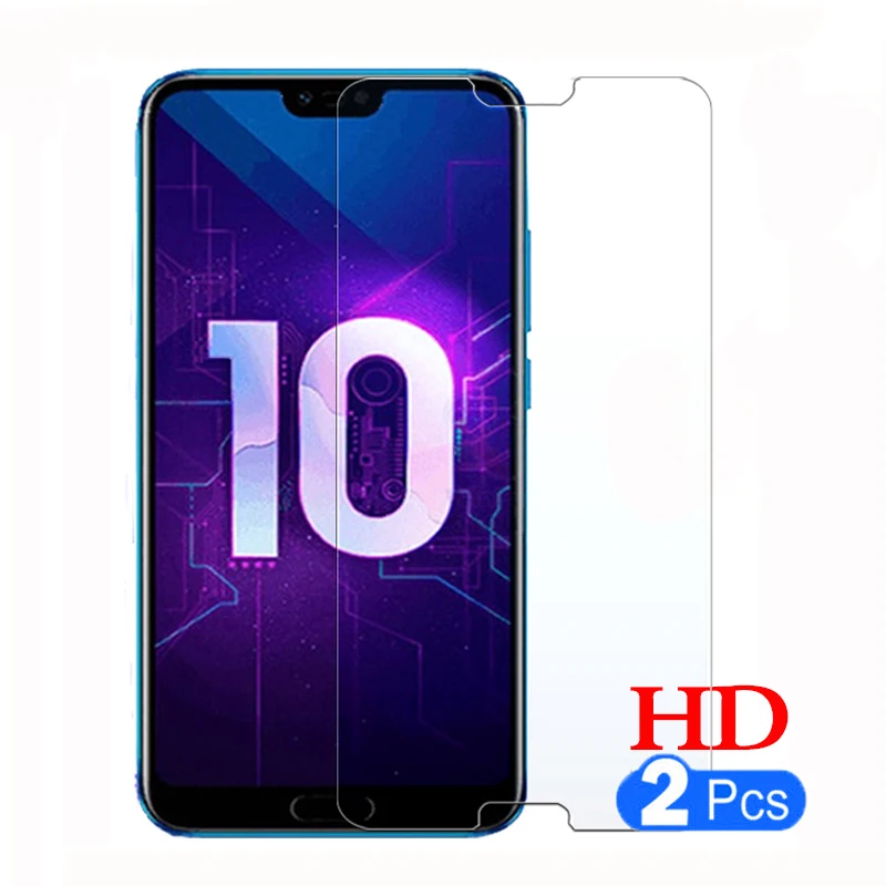 2 шт HD полный клей защитное стекло безопасности аксессуары на honor 10 протектор