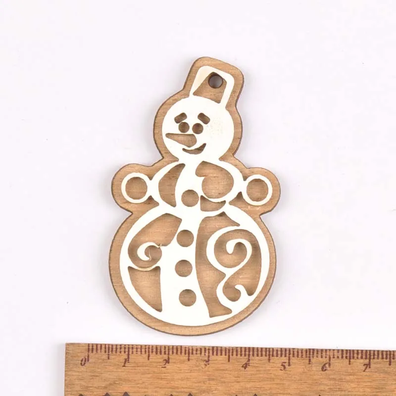 Снеговик/Ангел/снежинка белые деревянные ломтики подвесные украшения для