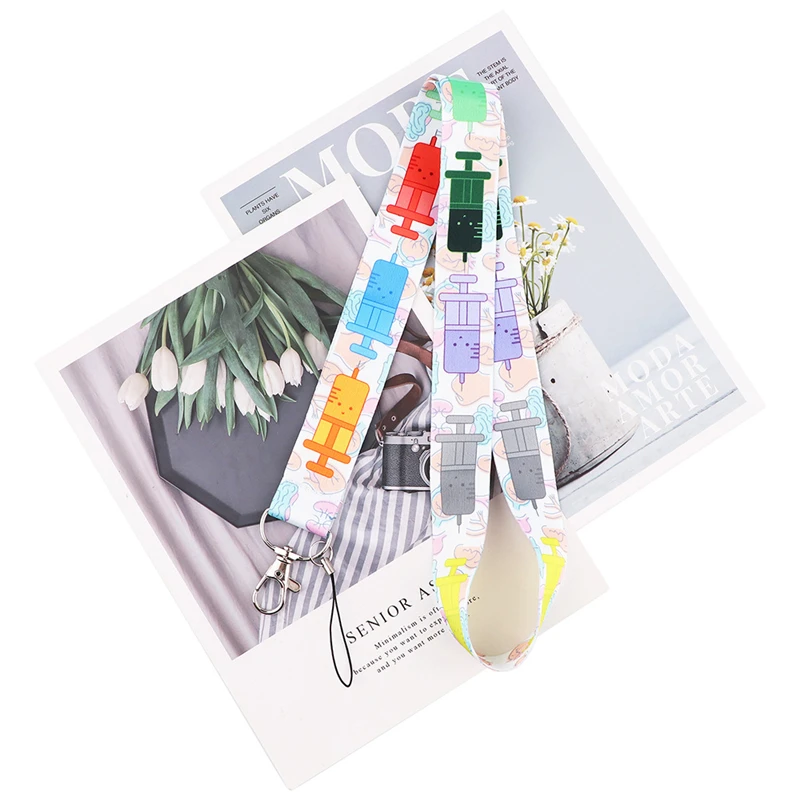 

Doctor Took Blood Cartoon Classical Style Lanyard For keys The 90s Phone Working Badge Holder Neck Straps With Phone Hang Ropes