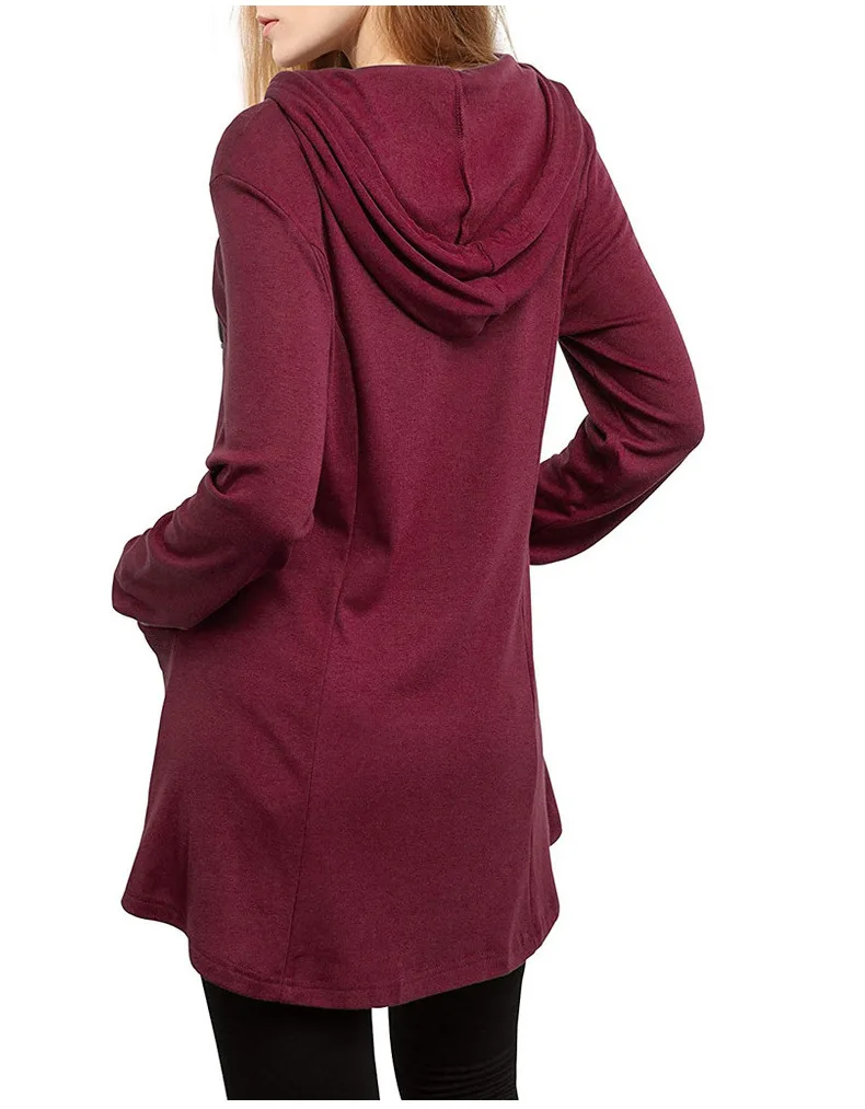 

Kalenmos Shirts for Women Temperament Pullover Hooded Loose-fit Women's T-shirt Solid Color Fight Show Lower Limit Top