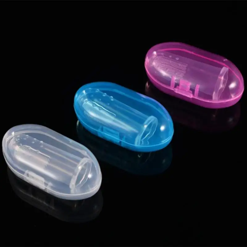 

Portable Baby Finger Toothbrush Holder Storage Box Transparent Travel Child Finger Toothbrush Box Transparent Suit Baby