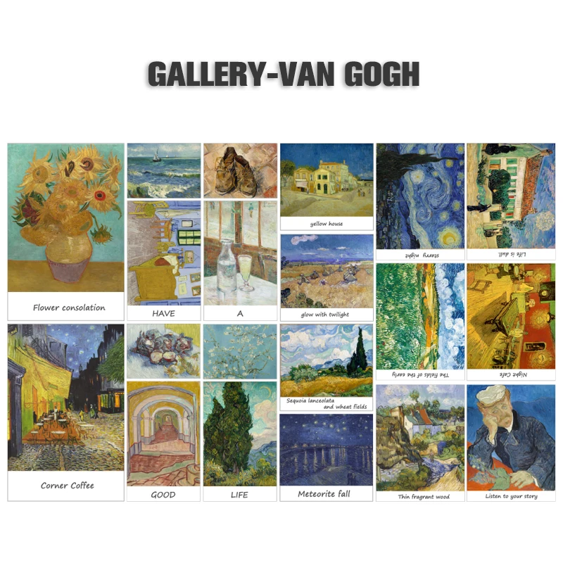Van Gogh Mr. paper 40 шт./упак. художественный парк Винсента Клода Пикассо Ван Гога деко наклейки Скрапбукинг пуля журнал канцелярские наклейки - Цвет: Van Gogh