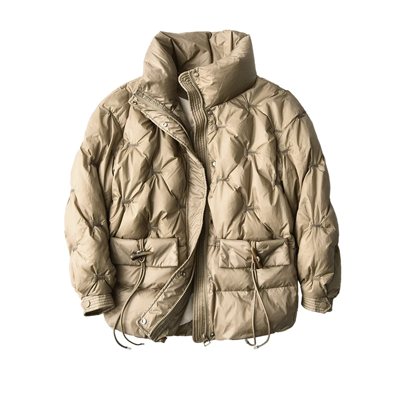 

Шутяные женские пальто и куртки, зима 90%, на белом утином пуху, на молнии, женские зимние пальто 2021, с широкой талией, в стиле High Street