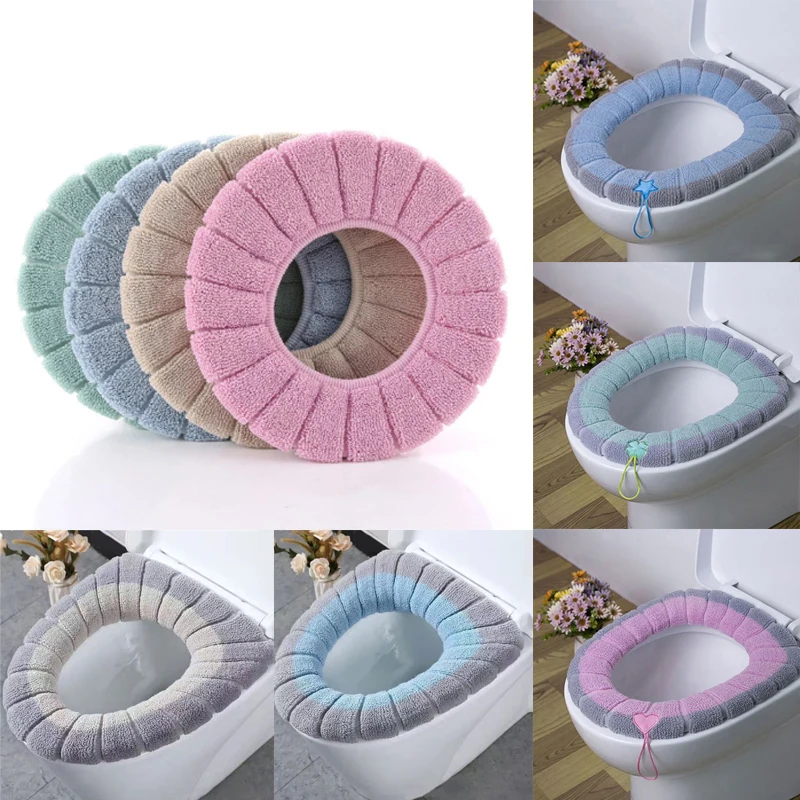 

Крышка для сидения унитаза, зимняя искусственная подкладка, многоразовый съемный толстый телефон с ручкой, аксессуары для домашнего туалет...