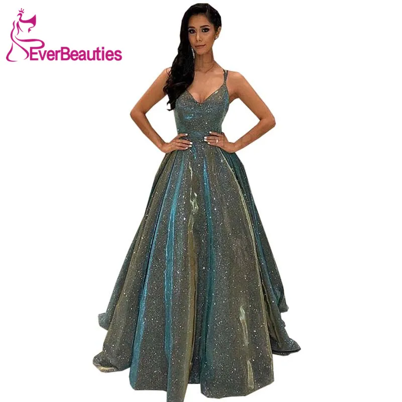 Платья для выпускного вечера со стразами 2020 длинное бальное платье блестящее