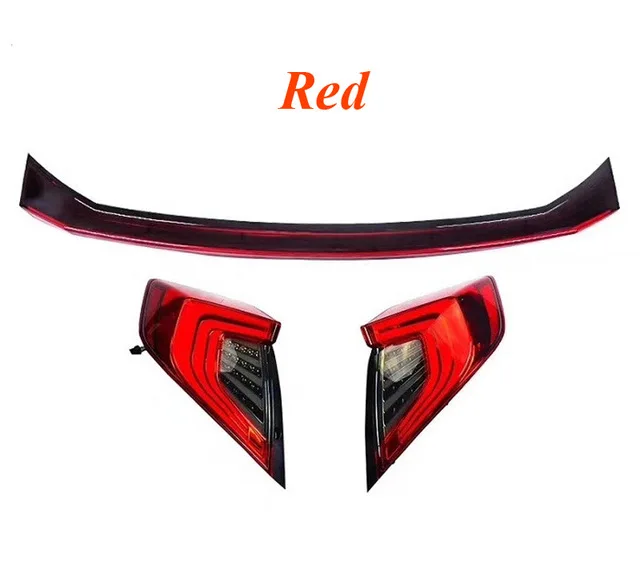 Type one 3PCS RED Vland светодиодные задние лампы для Honda Civic светодиодные задние фонари крест задний багажник крышка лампы drl+ сигнала+ Тормозная+ обратный - Цвет: Type one 3PCS RED