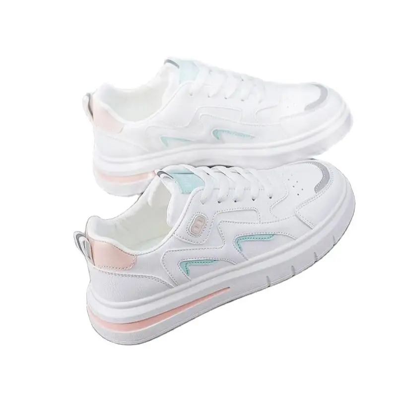 

2021 Spring New White Ladies Shoes Women's Fashion Casual Shoes Students Breathable Flat Sneakers Women Vulcanize Shoes