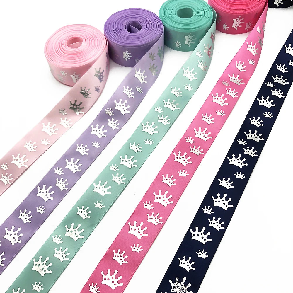 Дэвид Энджи серебряная фольга 1 &quotсеребряная Корона атласной лентой рукоделие