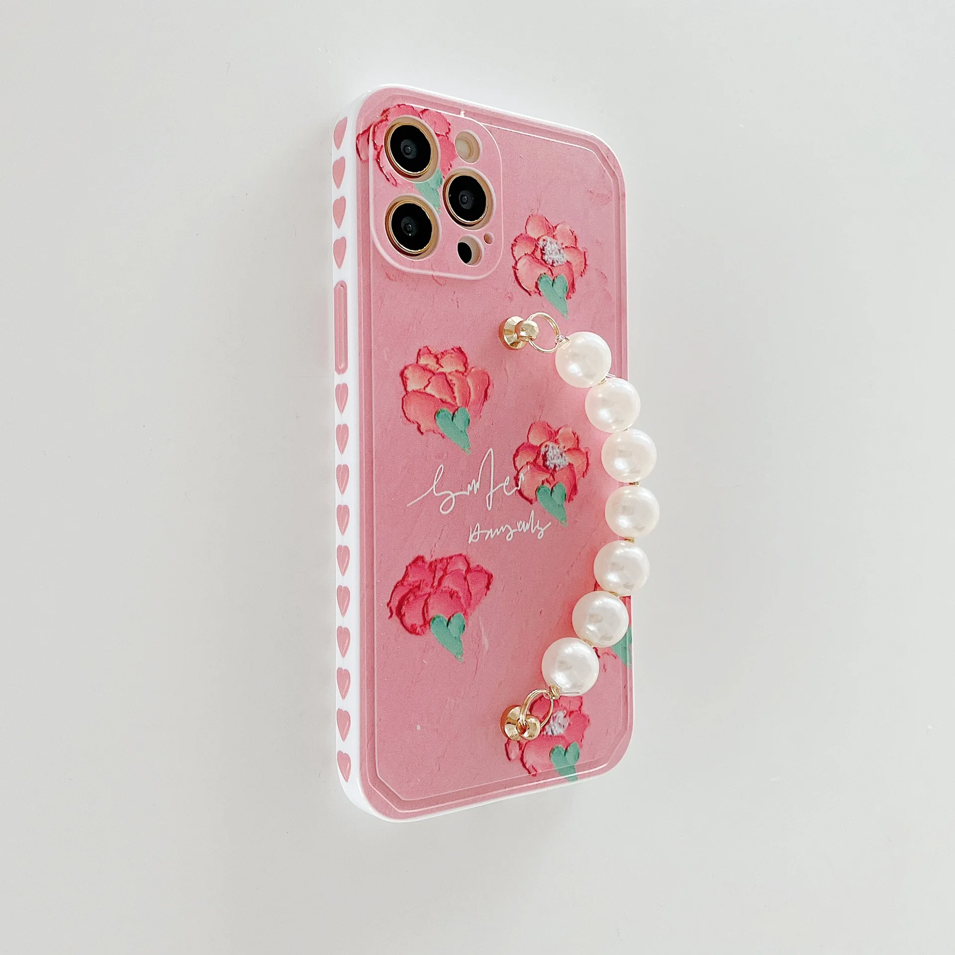 

Retro oil painting iphone12promax apple 11 mobile phone shell side love xr applicable xs bracelet