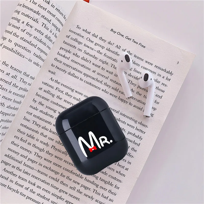 Роскошный чехол для наушников Apple airpods Mr Mrs с функцией Bluetooth Airpods жесткие