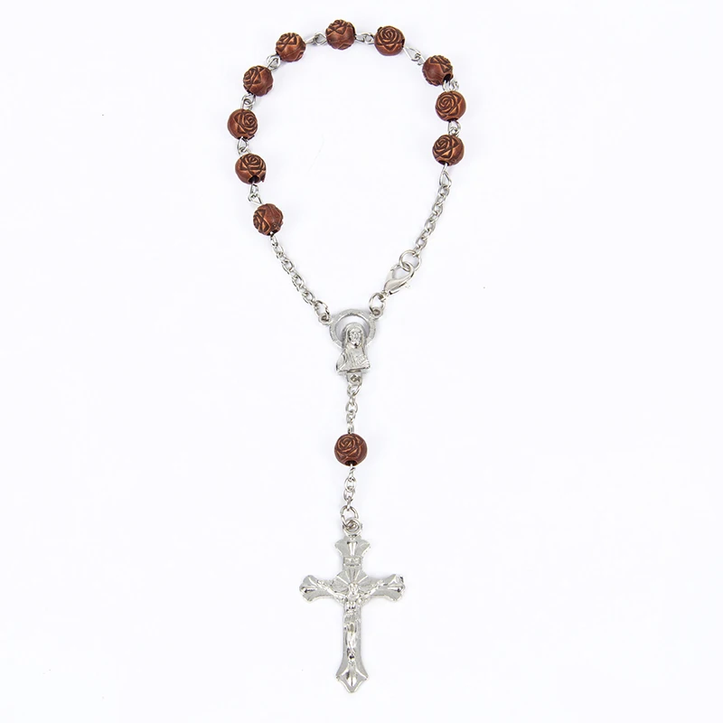 Религиозные молитвенные украшения коричневый деревянный браслет с бусинами