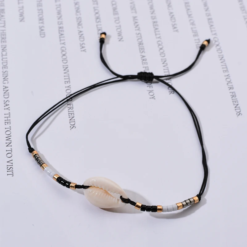 12 шт./компл. цветные бусины шармы браслеты модные ракушки пляжные ювелирные