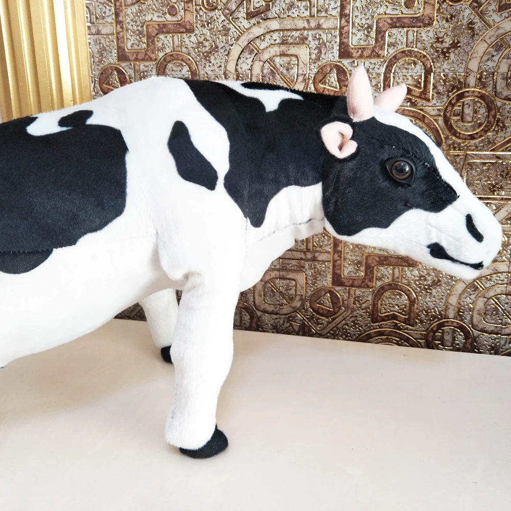 Детская плюшевая игрушка новая белая черная молочная корова Детский