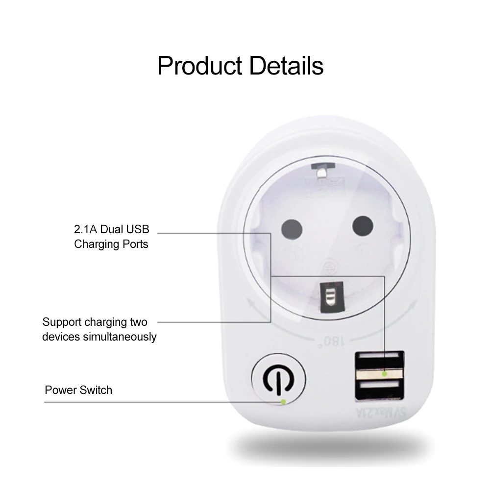 Умная розетка с обратным отсчетом и USB портом 230 В/50 Гц|Электрические розетки| |