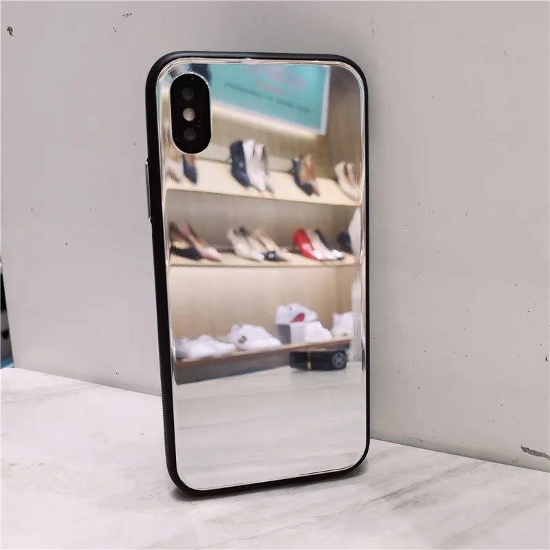 Зеркальный задний Чехол для телефона iphone 8 7 6s plus стеклянный зеркальный чехол Apple