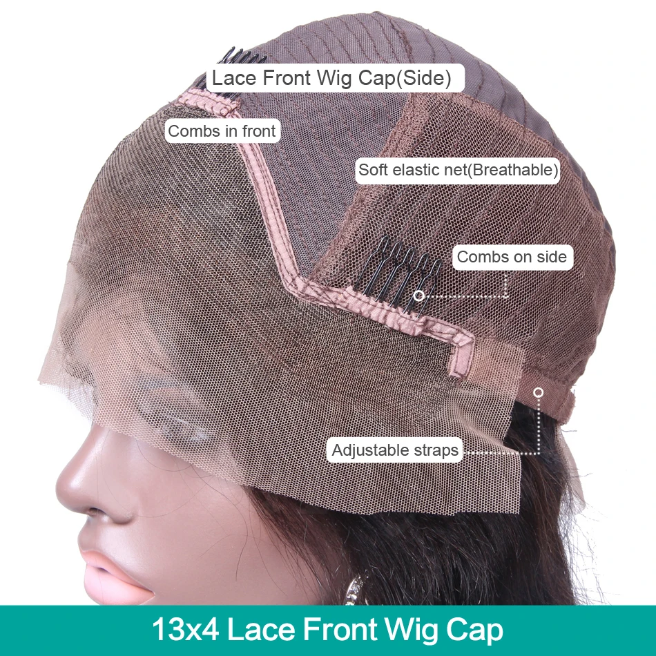 Парики из человеческих волос на сетке 13 х4 Боб свободные волнистые волосы