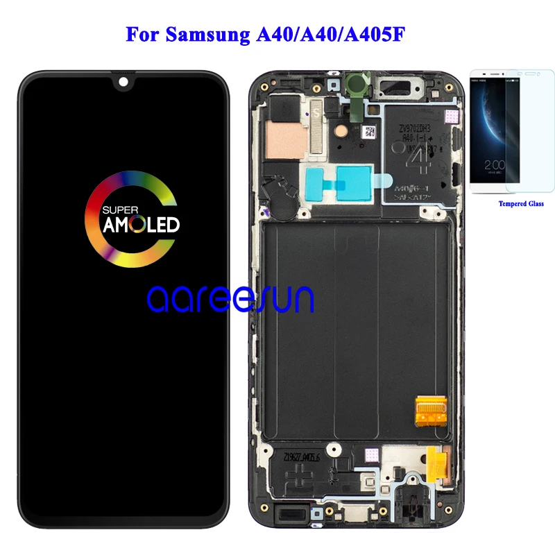 

Оригинальный ЖК-дисплей Super AMOMLED для Samsung A40, ЖК-дисплей для Samsung A40 A405F, сенсорный ЖК-экран с цифровым преобразователем в сборе