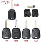 DIYKEY 2 кнопки HU83 чехол для дистанционного ключа от машины в виде ракушки брелок для Citroen C1 C4 XSARA Picasso для Peugeot 106 107 207 307 407 206 306 406