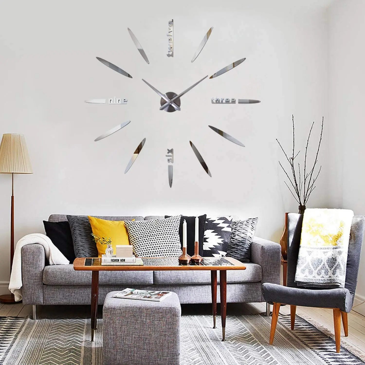 2020 новый современный дизайн большие настенные часы кварцевые модные Зеркальные