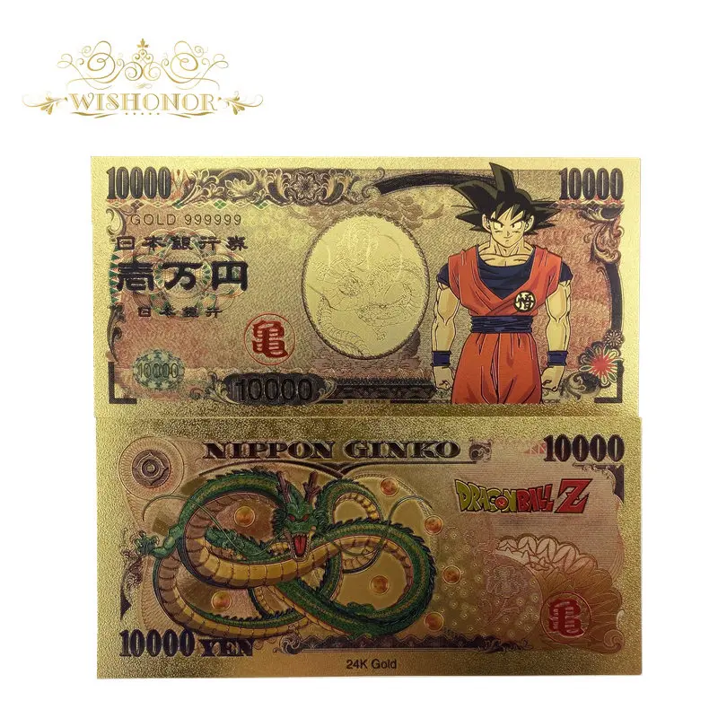 10 шт в упаковке новая Цвет Япония банкнот 10000 Yen 99.9% Позолоченные поддельные